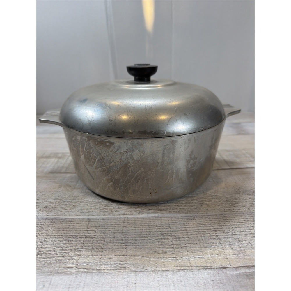 Vintage Magnalite GHC 5 Qt Dutch Oven Roaster Stock Pot w/Lid Trivet USA